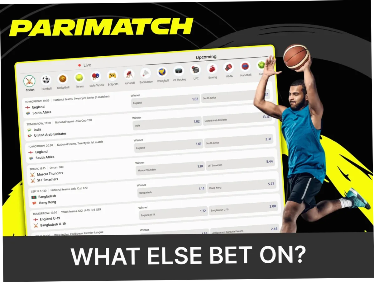 Cricket betting markets Parimatch