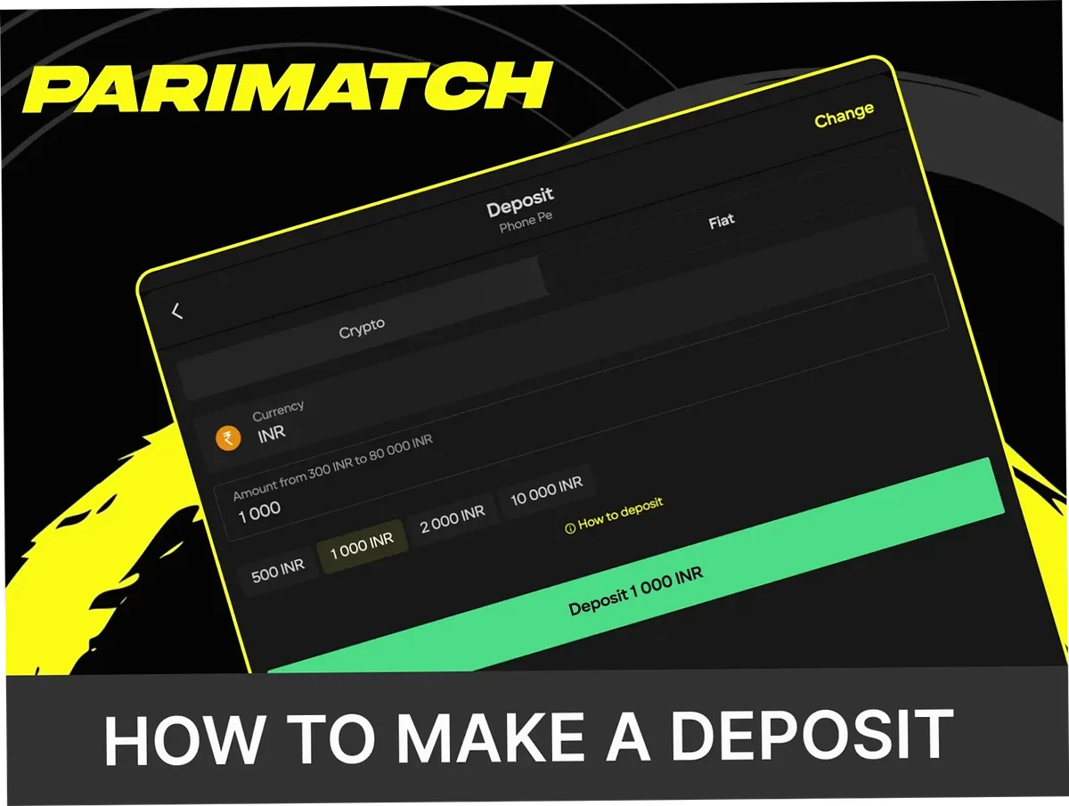 How to deposit at Parimatch India