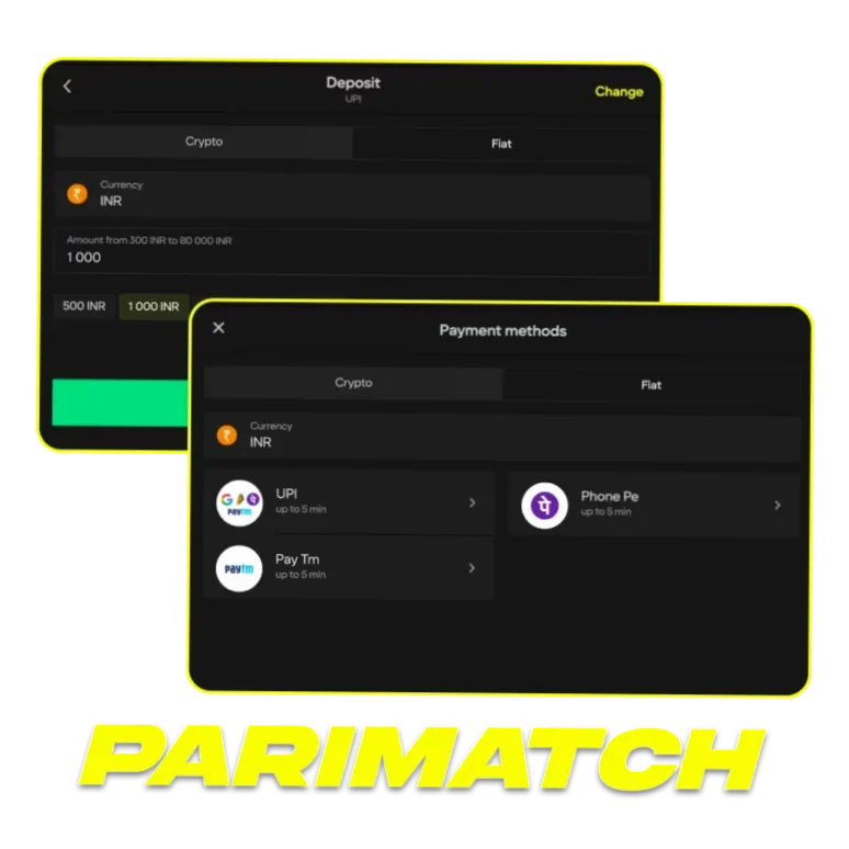 Parimatch Payment Methods India — Deposit & Withdraw | UPI, Crypto, Cards